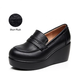 Vilma Women's Leather Black Platform Shoes