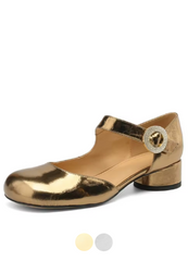 Virginia Women's Round Toe Ankle Buckle Strap Pumps