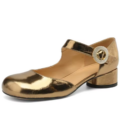 Virginia Women's Round Toe Ankle Buckle Strap Pumps
