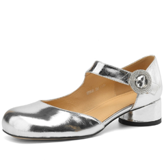 Virginia Women's Round Toe Ankle Buckle Strap Pumps