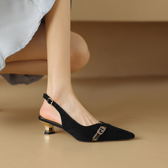 Heidy Women's Leather Pointed Toe Pumps