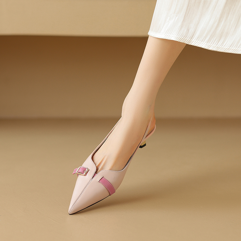 Heidy Women's Leather Pointed Toe Pumps