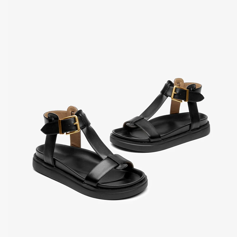 Sara Women's T-Strap Leather Sandal