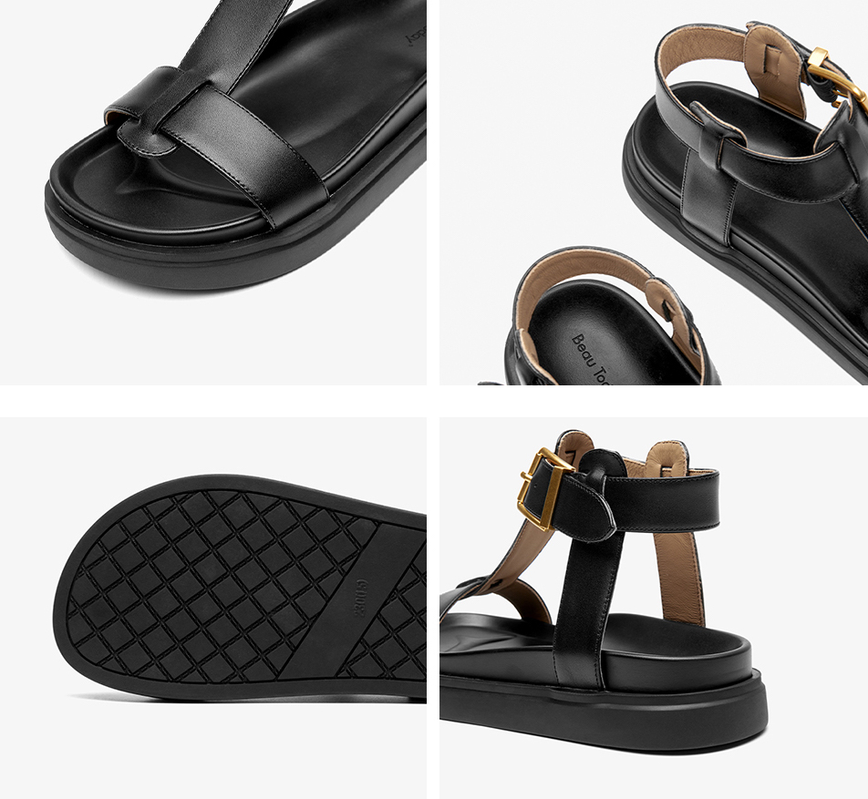 Sara Women's T-Strap Leather Sandal