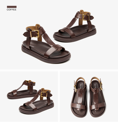 Sara Women's T-Strap Leather Sandal