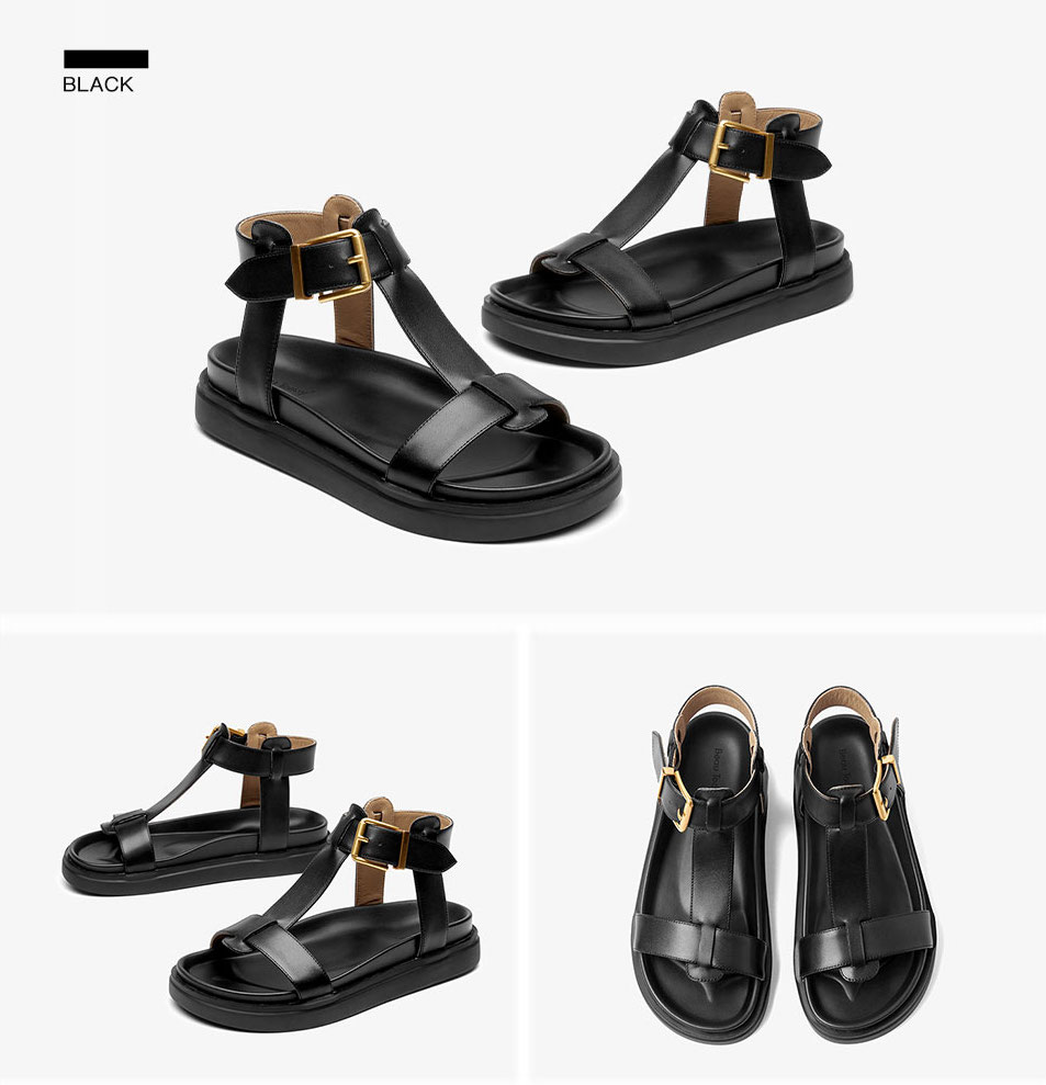 Sara Women's T-Strap Leather Sandal