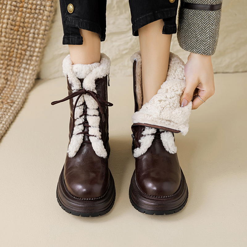 Yamy Women's Ankle Wool Boots