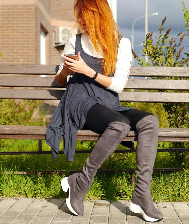 Yexy Women's Stretch Fabrics Over The Knee Boots