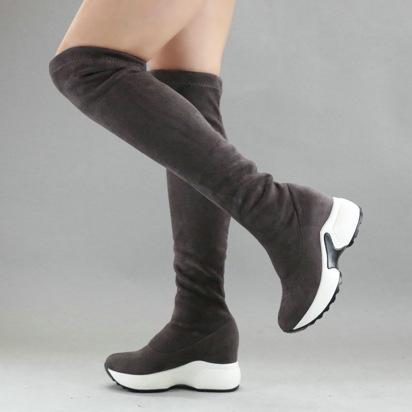 Yexy Women's Stretch Fabrics Over The Knee Boots