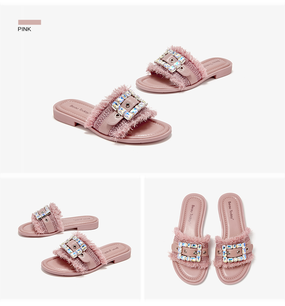 Zulma Women's Open-Toe Leather Slippers