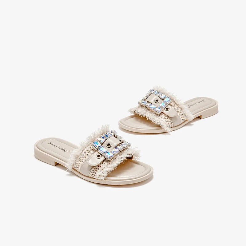 Zulma Women's Open-Toe Leather Slippers