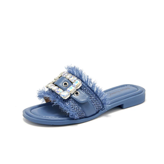 Zulma Women's Open-Toe Leather Slippers